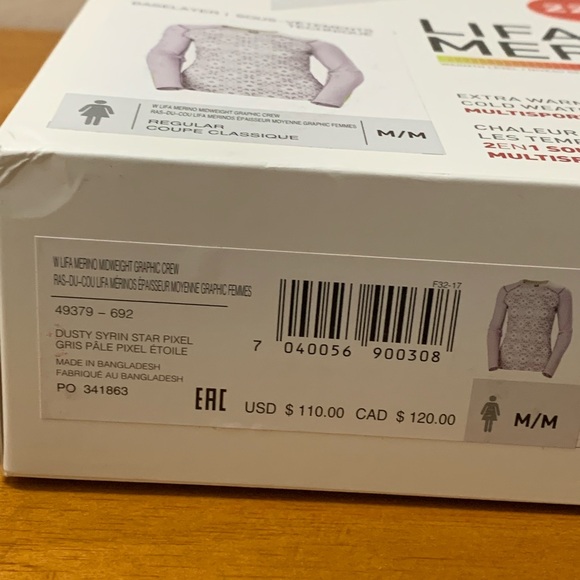 HH Helly Hansen LIFA Merino Wool Base Layer In Dusty Syrin Star Pixel NEW - Picture 5 of 10